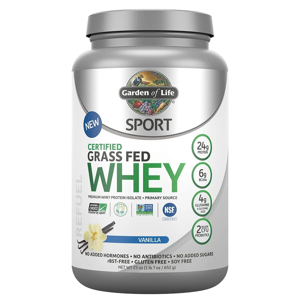 Sport Certified Grass Fed Whey Protein Powder, Vanilla, 1.43 Lbs