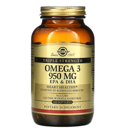 Triple Strength Omega-3 Softgels, 950 Mg, 100 Ct