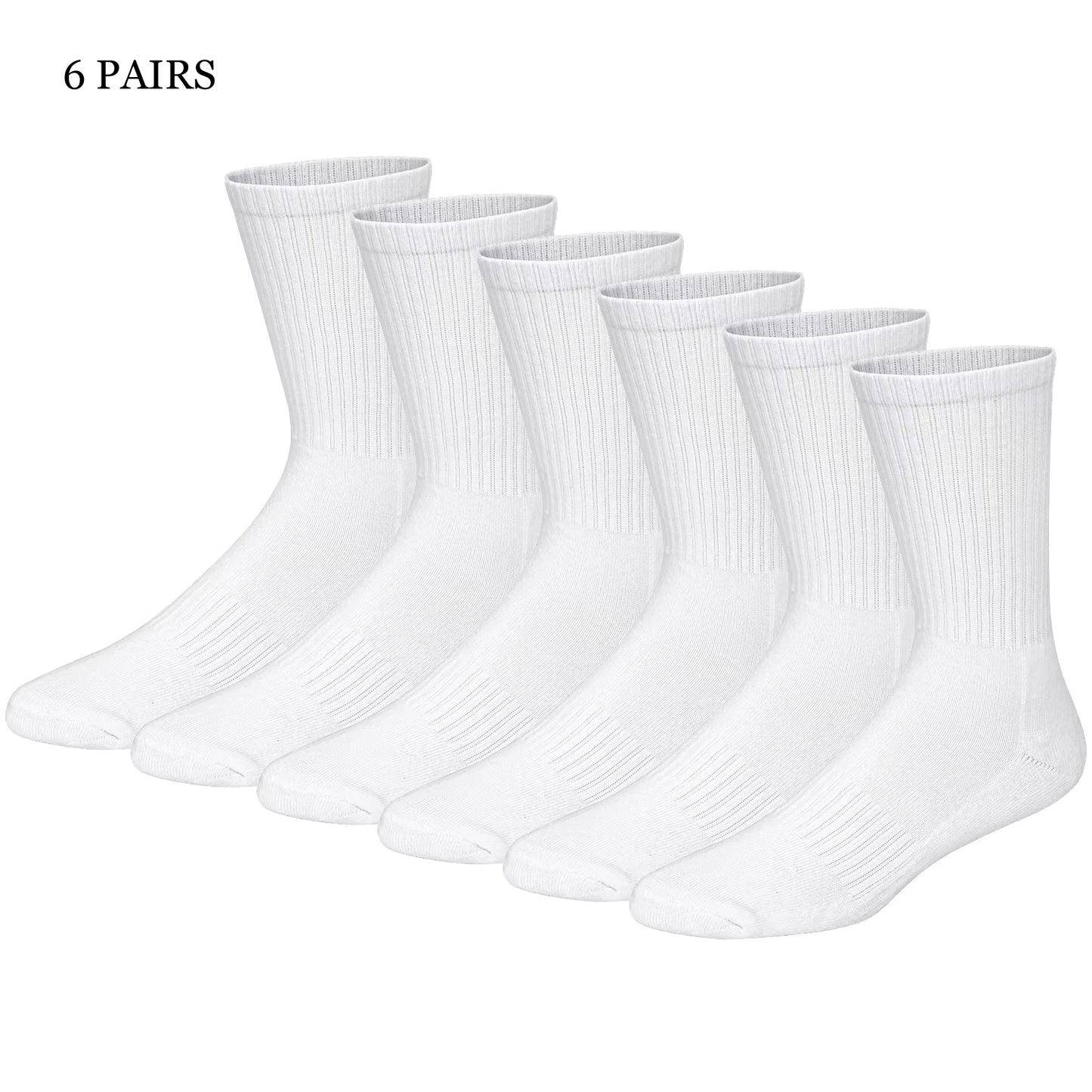 Men'S Sport Crew Terry Socks Athletic Socks (6 PAIRS)