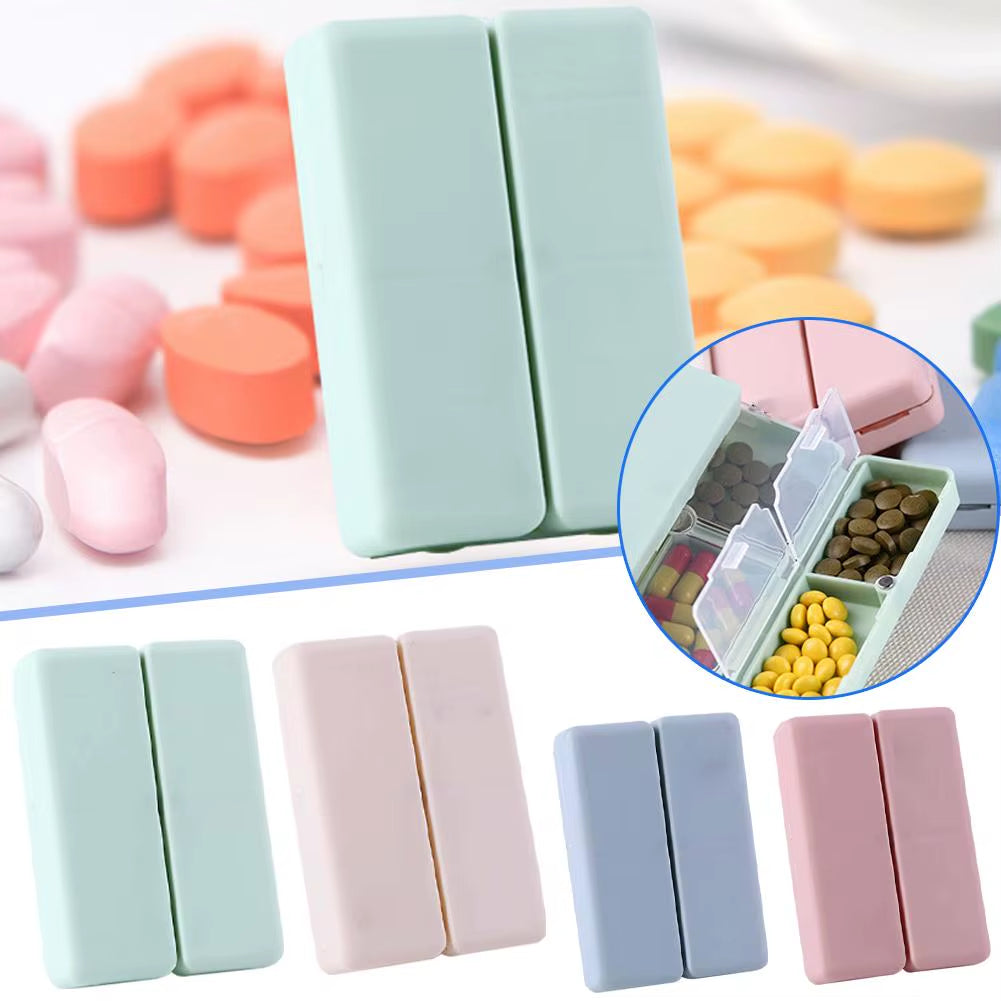 Magnetic Pill Case Pill Organizer Foldable 7 Day Pill Organizer Daily Pill Box Organizer with 7 Compartments Portable for Office