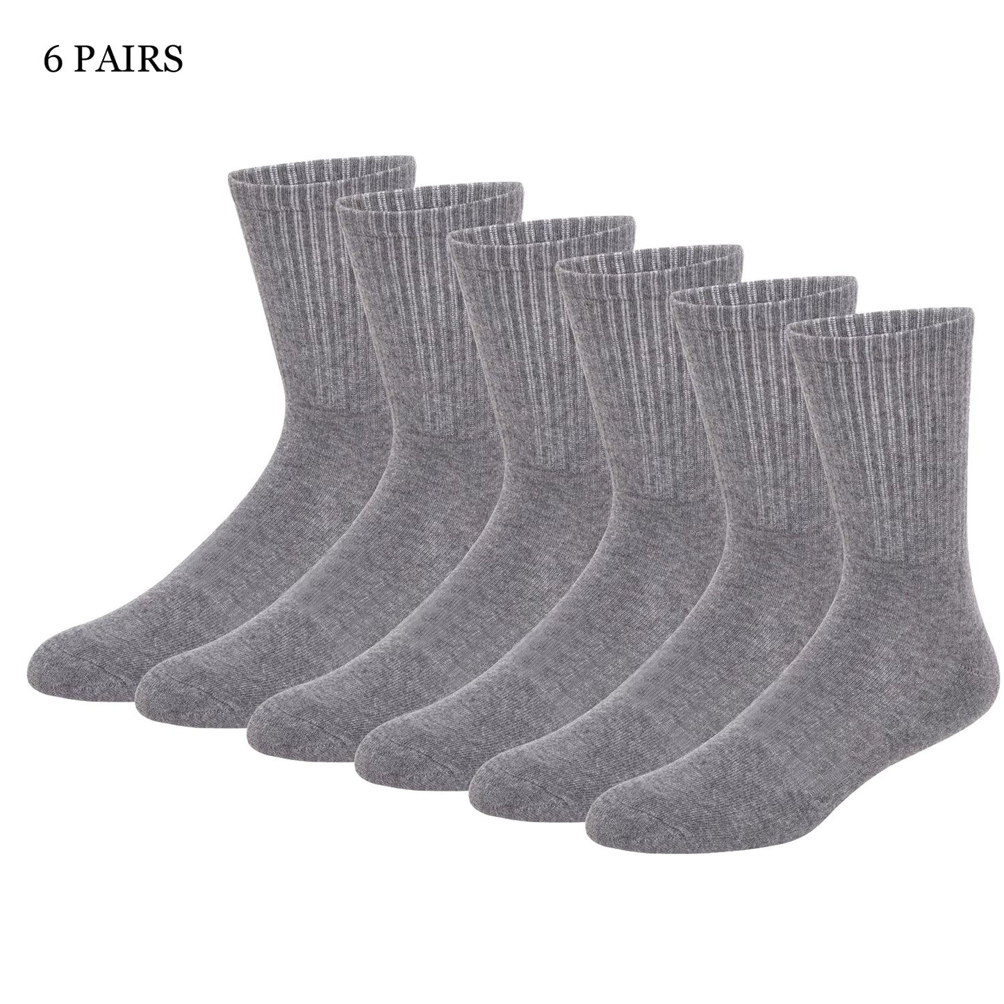 Men'S Sport Crew Terry Socks Athletic Socks (6 PAIRS)