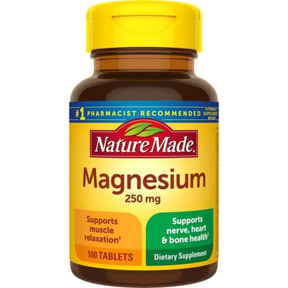 Nature Made Magnesium, Helps Nerve & Muscle Function, 250 Mg/ 100 Tabs