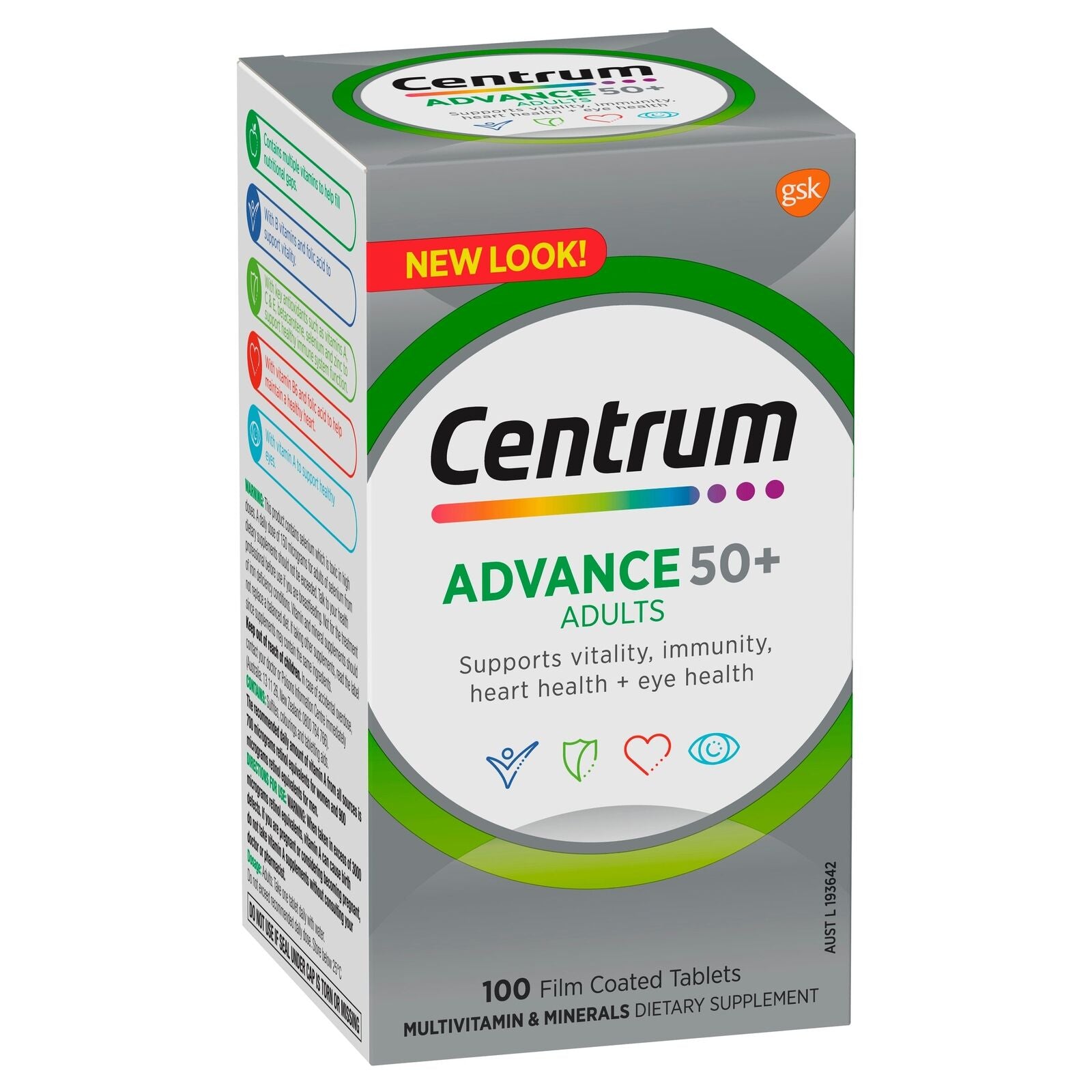 Centrum Advance 50+ for Adults Tablets 100 Pack