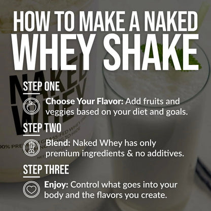 Naked Chocolate Peanut Butter Grass Fed Whey, 25G Protein, Nothing Artificial, 2LB - 21 Servings