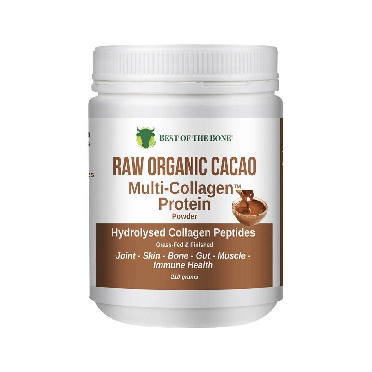 New Best of the Bone Raw Organic Cacao Multi-Collagen Protein Powder 210G