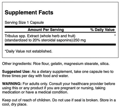 Mega Tribulus Extract 250 Mg 60 Caps 2 Pack